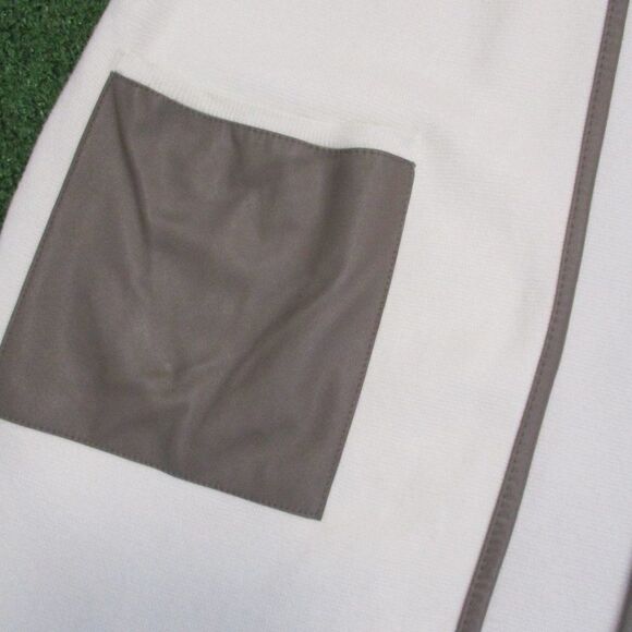 Chico's Faux Leather Pocket Pascale Sweater Size 1 Medium - Picture 4 of 5